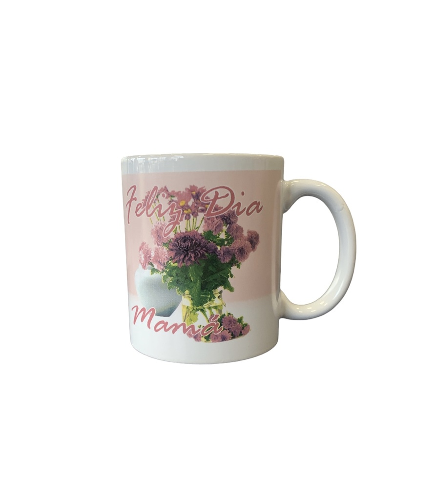 Taza con mensaje de feliz día mamá 