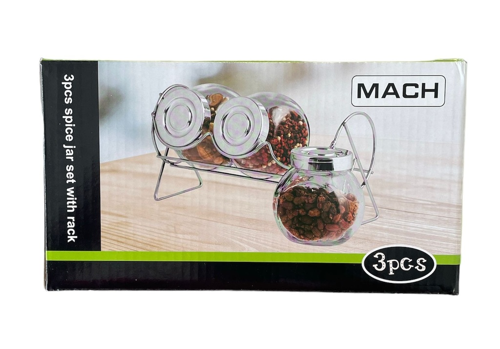 Set de 3 Botes de vidrio 3x195ml