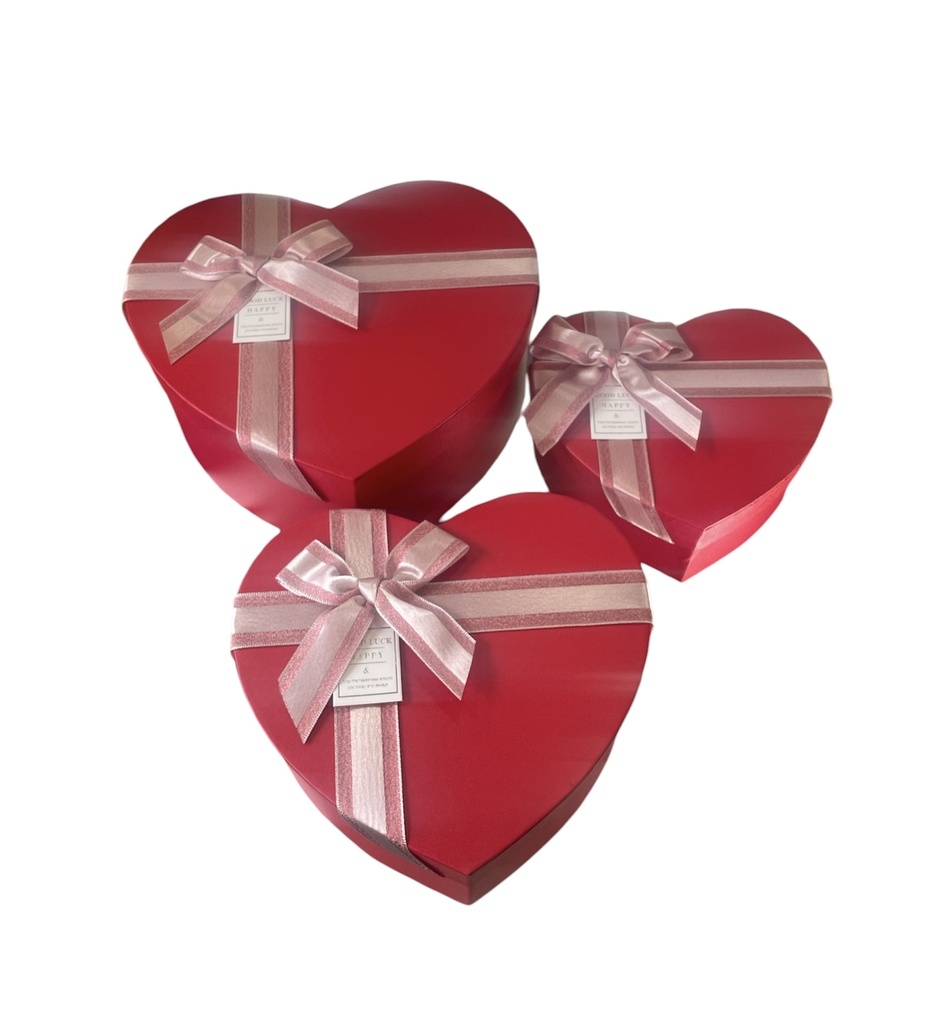Caja para regalo fig corazon 3 pzs