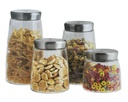Set de 4 Botes de vidrio 2100ml, 1700ml, 1300ml, 900ml