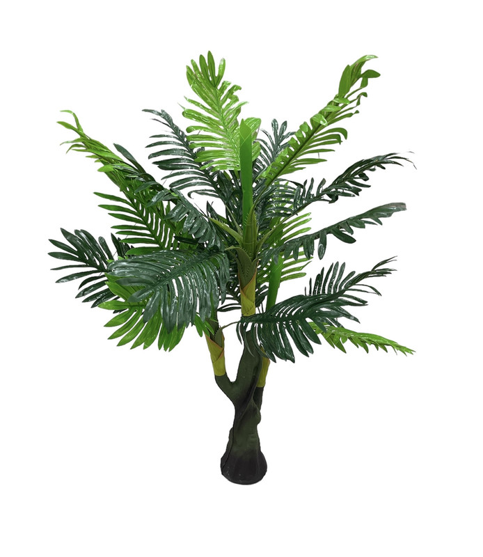 Planta artificial con hojas verdes