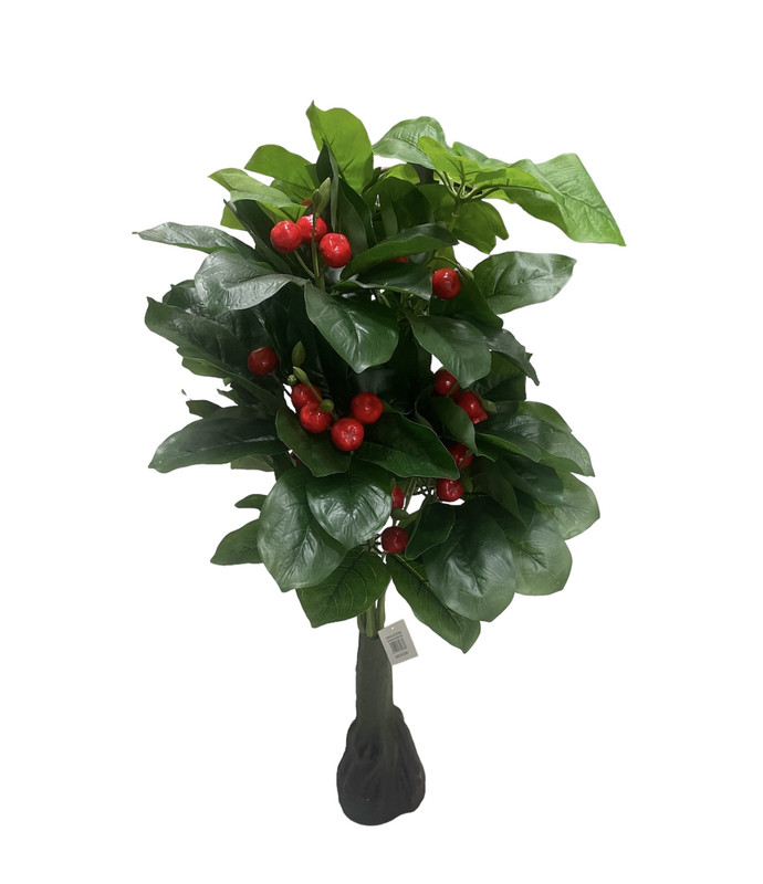 Planta artificial con hojas verdes