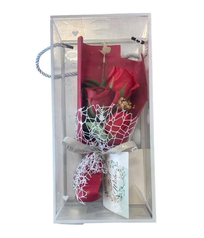 ramo de flor jabon en estuche