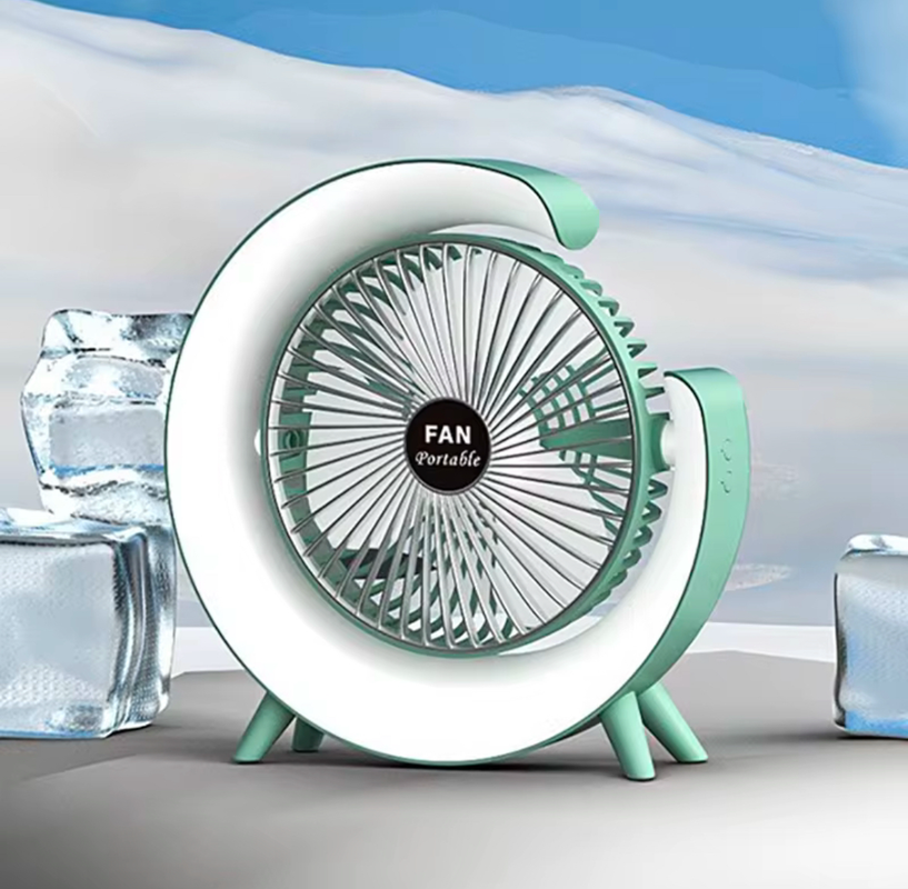 VENTILADOR RECARGABLE CON LUZ