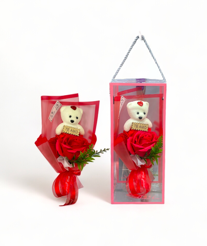 FLOR JABON CON OSITO EN ESTUCHE