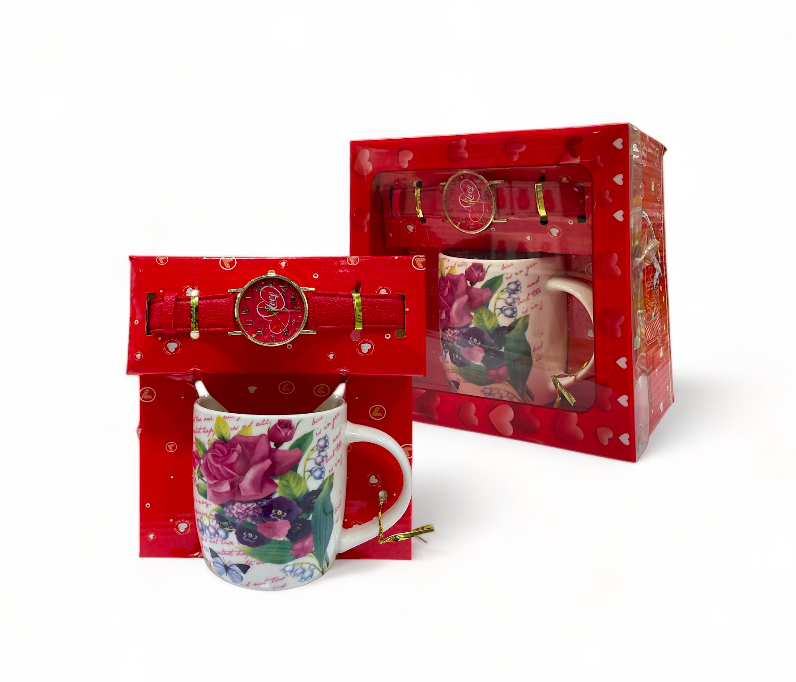 Taza con reloj en cajita