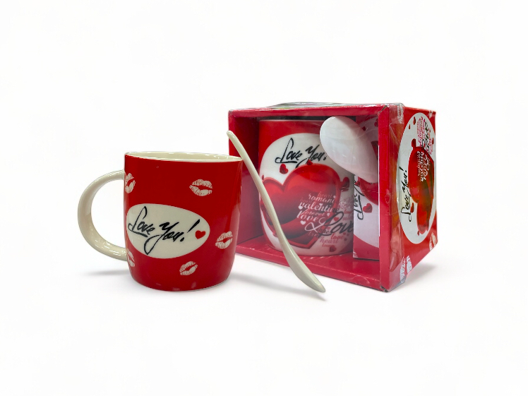 taza con cucharita san valentin