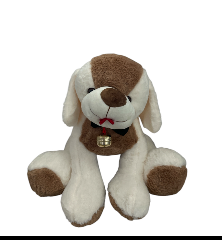 peluche de perro con campanita