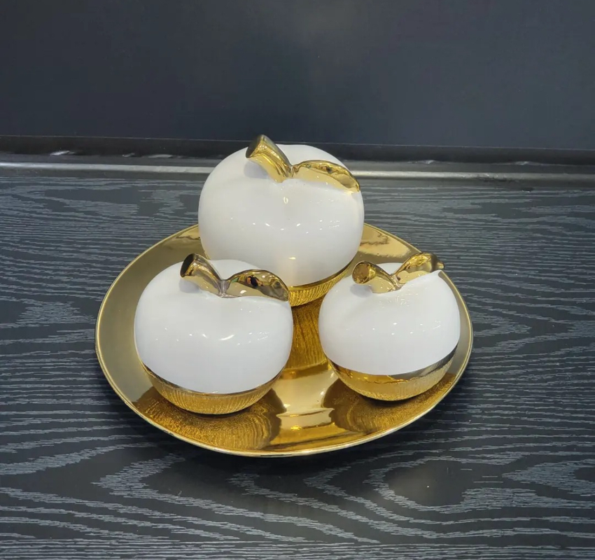 set de 3 adornos fig. manzana