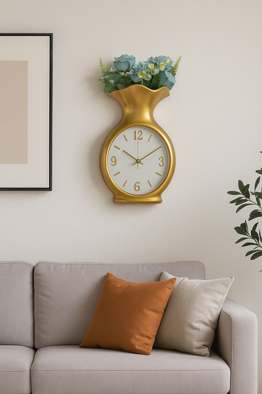 reloj fig.jarron con flores