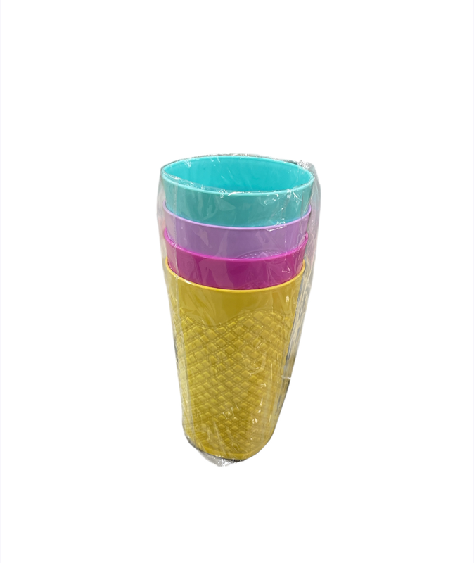 SET DE 4 VASOS PLASTICOS