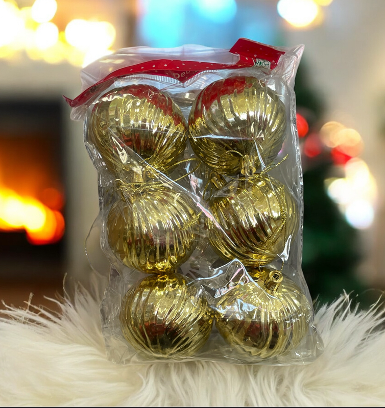 paq. de 6 esferas navideñas