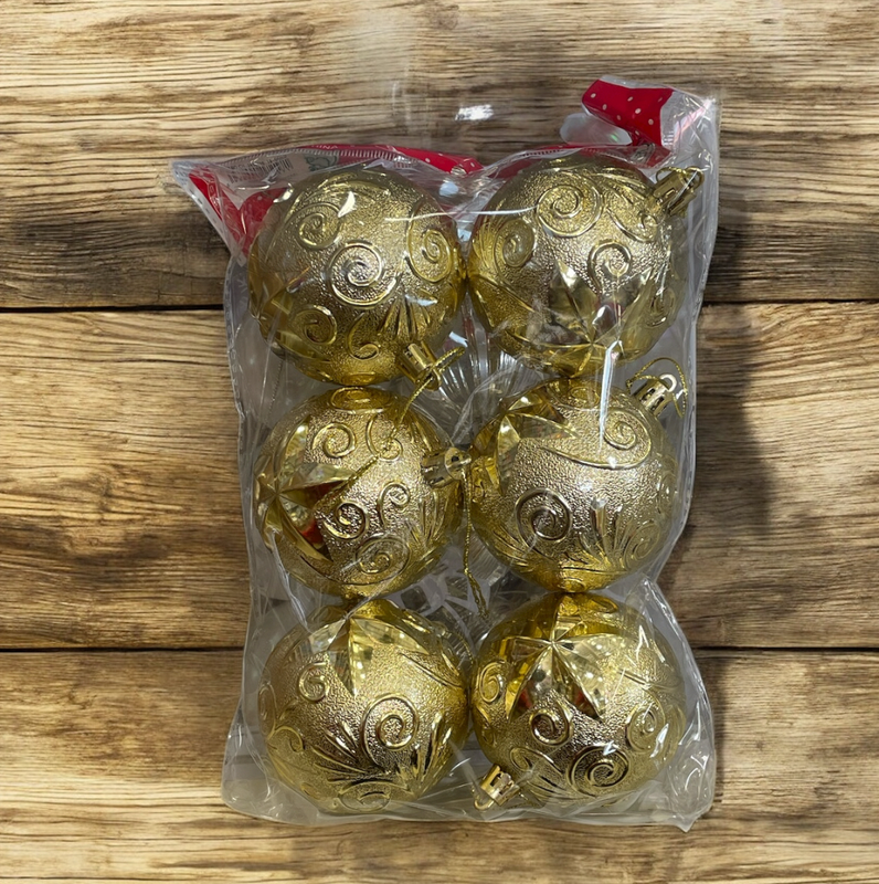 paq. de 6 esferas navideñas