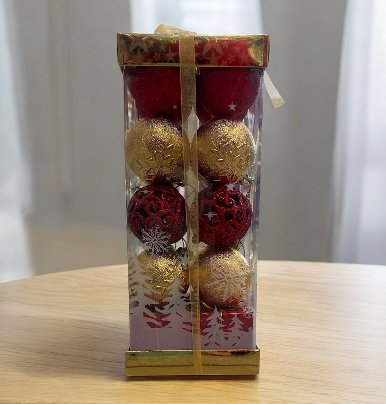 set de 20 pelotas navideñas en estuche