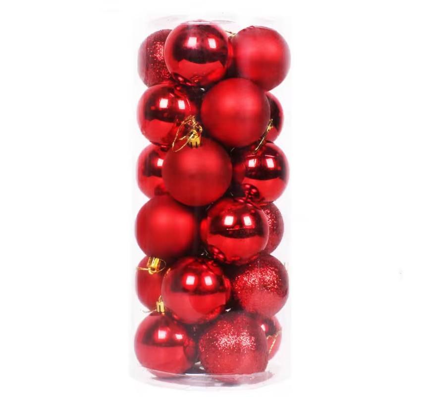 set de 24 pelotas navideñas en estuche