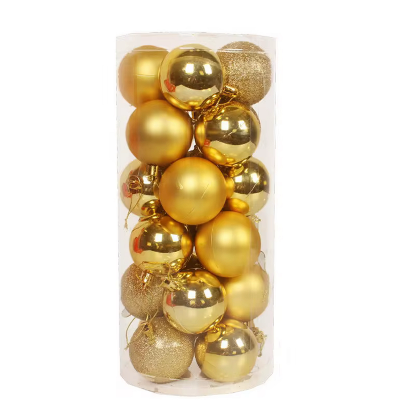 set de 24 pelotas navideñas en estuche