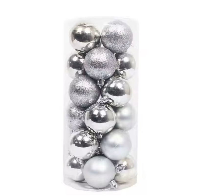 set de 24 pelotas navideñas en estuche