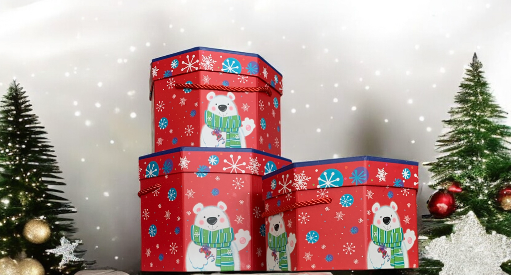 set de 3 cajas navideñas