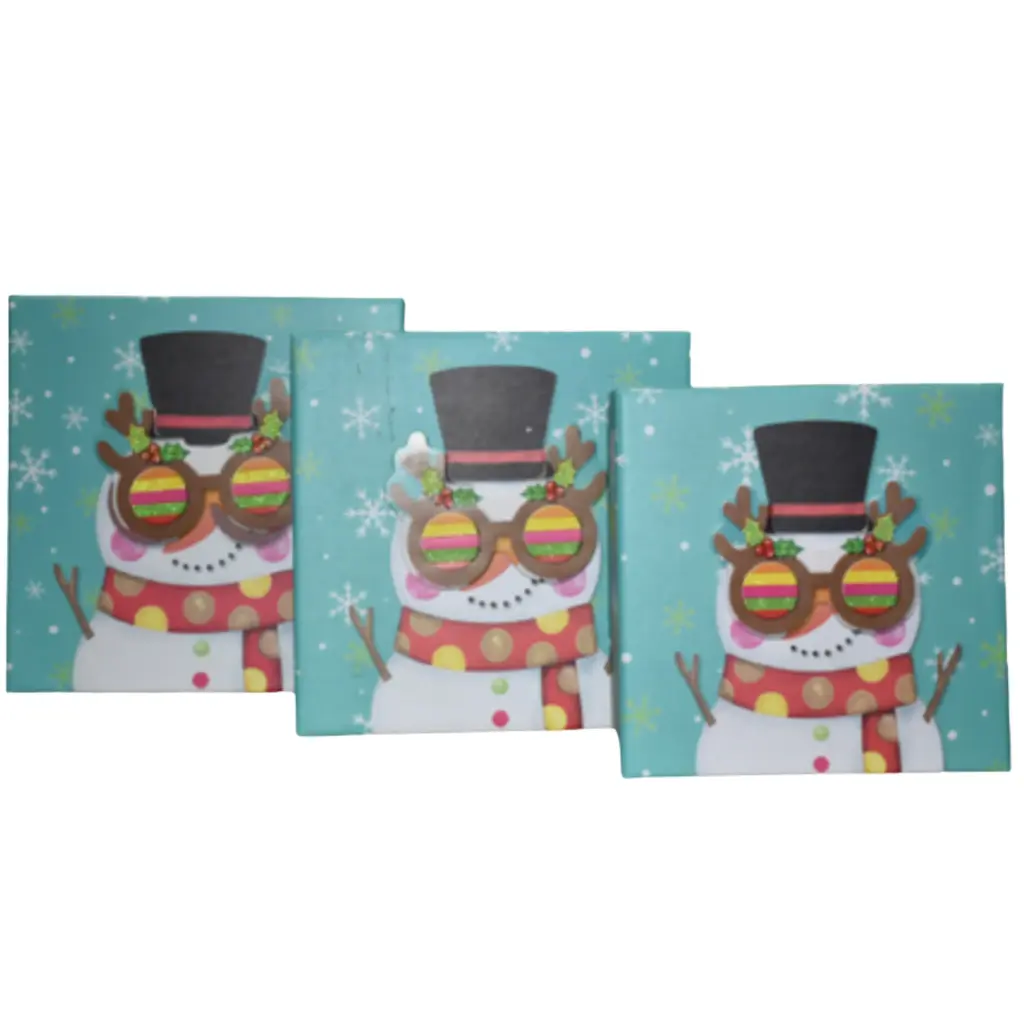 SET DE 3 CAJAS CON FIG. NAVIDEÑA