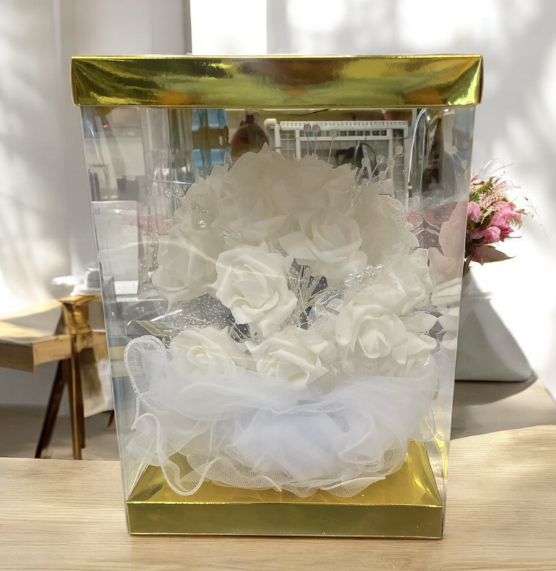 Ramo de flor para boda con velo
