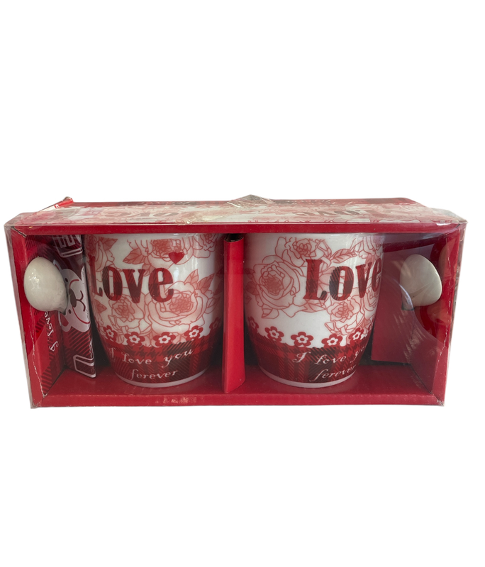 set de 2 tazas con cuchara