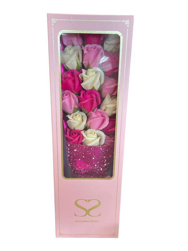 Ramo de flor de jabon en caja