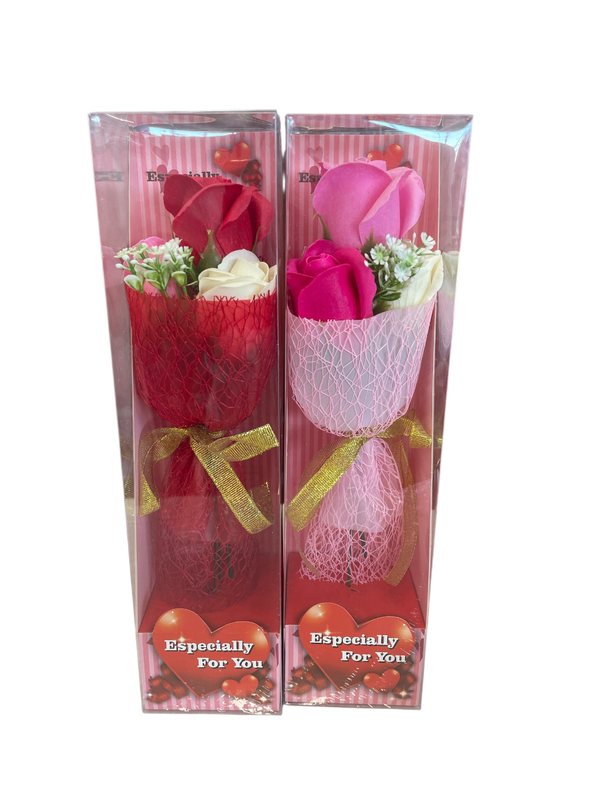 flores de jabon en estuche