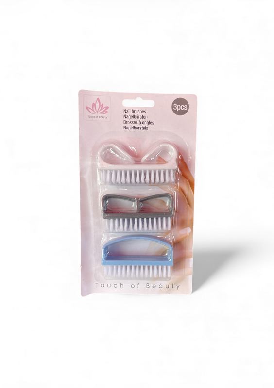 set de 3 cepillos para uñas