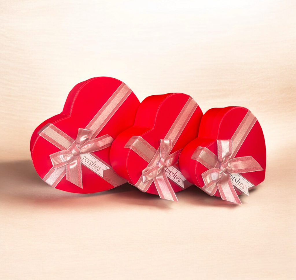Set de 3 cajas figura corazon
