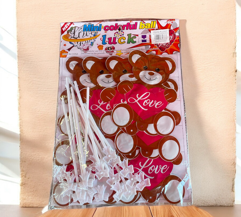 paq.de 12 globos fig. osito