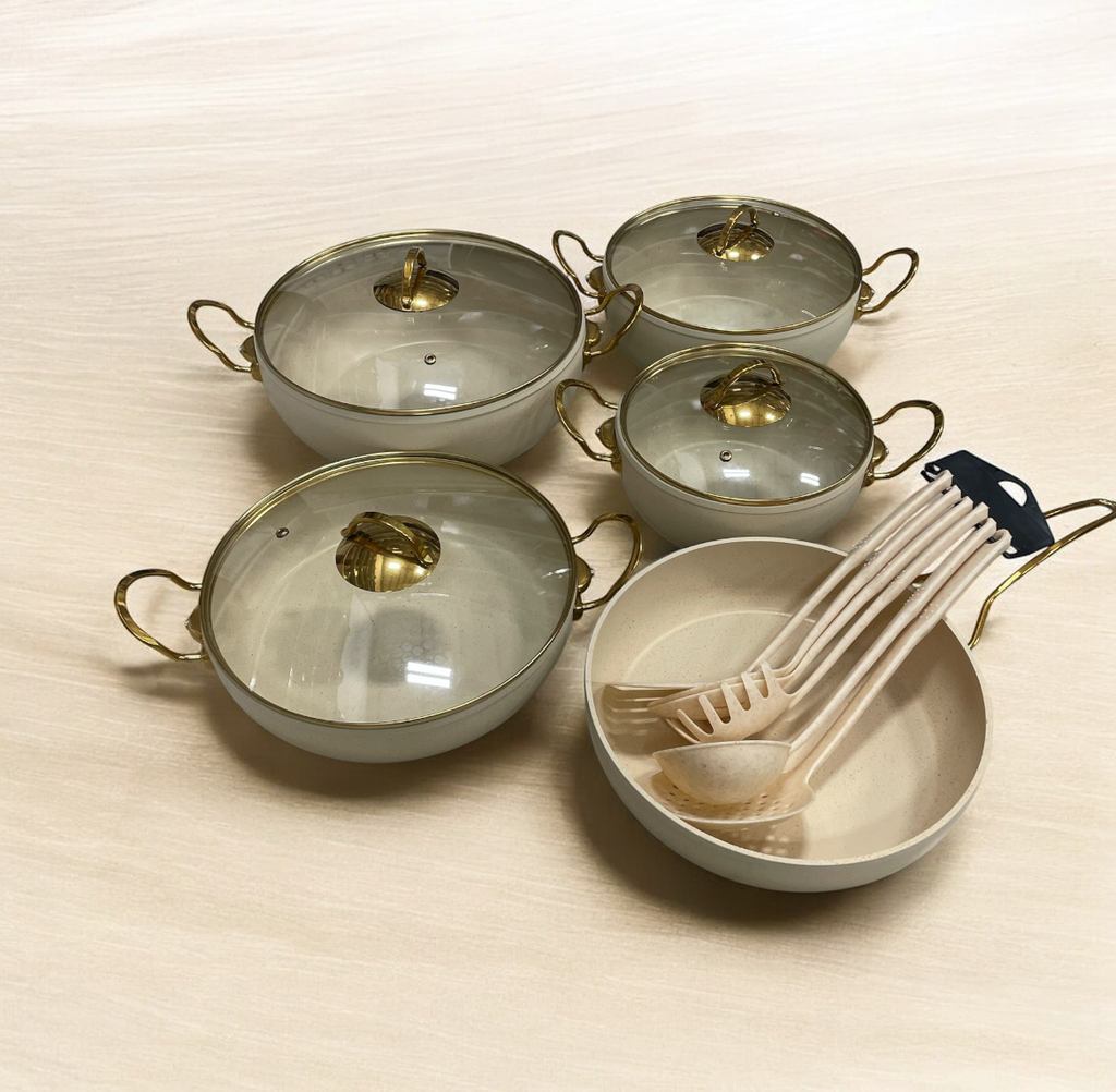 Set de 4 Ollas 1 Fridera y Cuharones