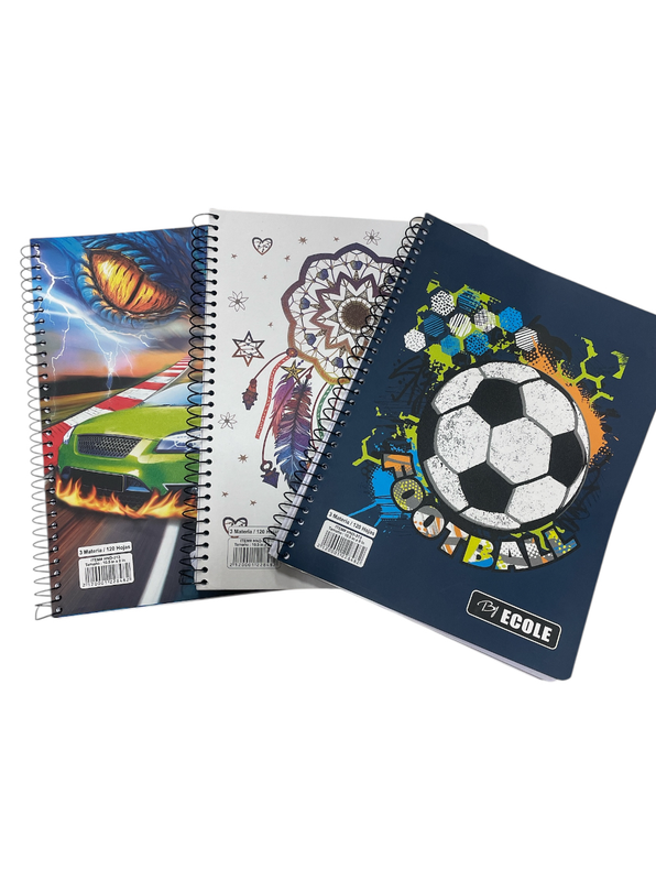 cuaderno de3 materias