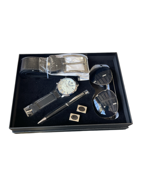 Set de reloj, faja, lentes boligrafo en