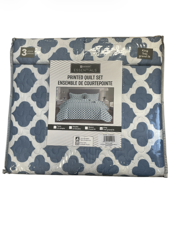 Set de cama con edredon king 3 piezas