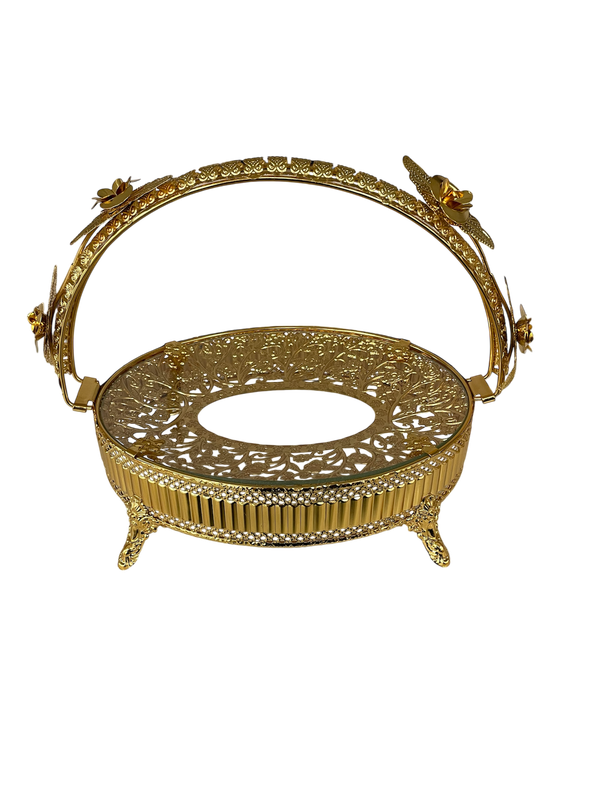 Bandeja para frutas decorativa de metal