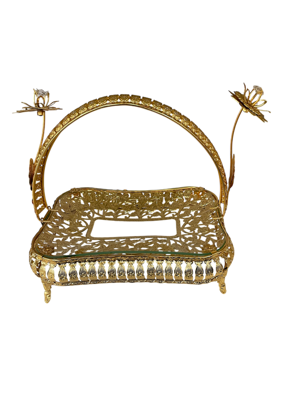 Bandeja para frutas decorativa de metal