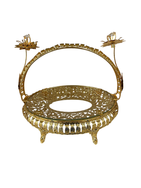 Bandeja para frutas decorativa de metal