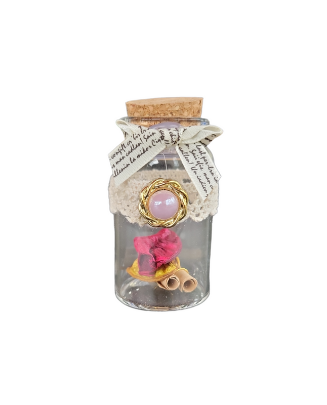 Frasco. D/vidrio C/corch fig. Perla