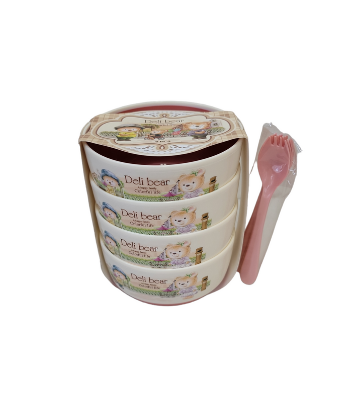Set de 4 platos soperos + 4 cucharas