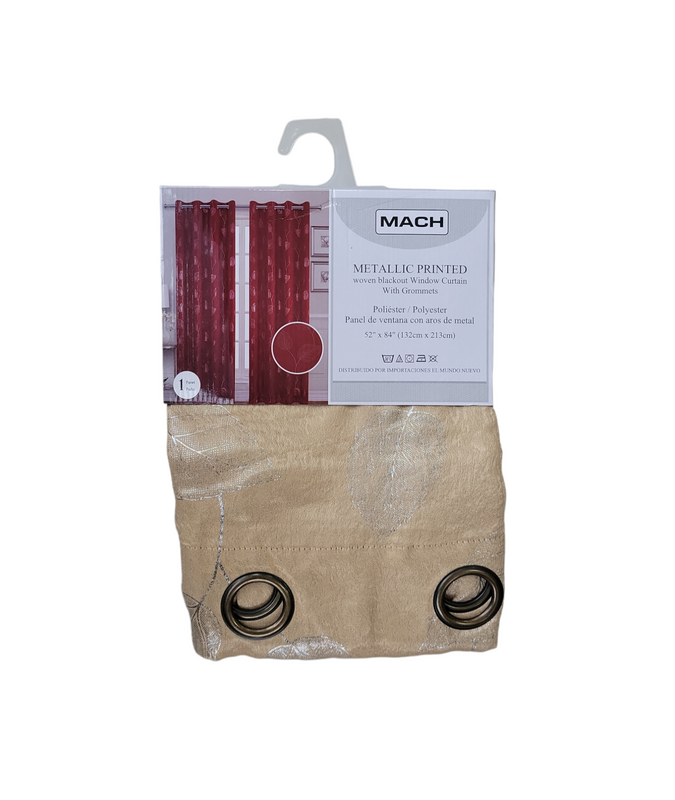 Cortina de sala con aros de metal