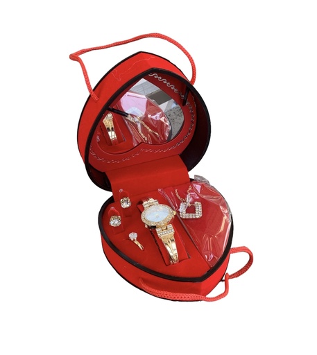 [GF-2318428-1] Set de reloj collar, aritos y anillo 