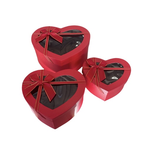 [MC235684] Caja para regalo figura corazon 3 pzs