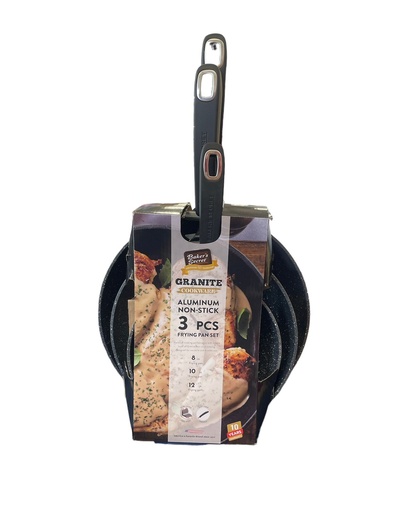 [BS11377] Set de 3 freideras de Aluminio 8, 10, 12 pulgadas