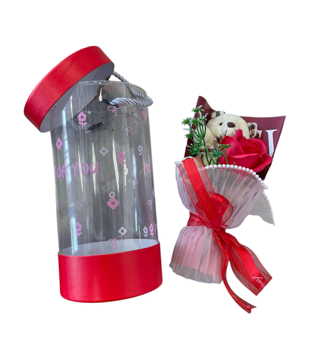 [GF-246721-2] flor jabon con osito en estuche