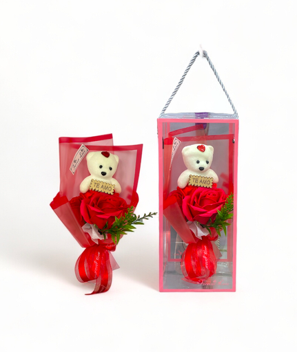 [GF-246721-17] FLOR JABON CON OSITO EN ESTUCHE