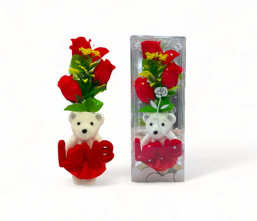[MC244801] Adorno de Oso con Flor en Estuche