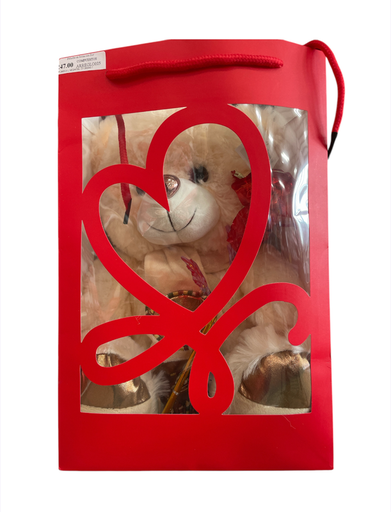 [ARREGLO105] Peluche en bolsa con flor