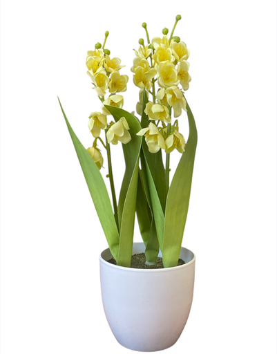 [FL-240140-9] ADORNO MACETERA CON FLOR
