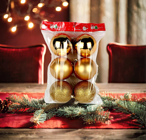[CH-2416526-11-GOLD] paq. de 6 esferas navideñas
