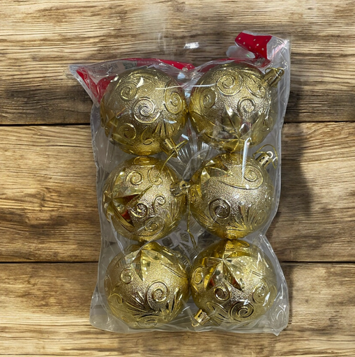 [CH-2416526-18-GOLD] paq. de 6 esferas navideñas